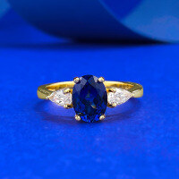 wholesale S925 Sterling Silver Simulated Sapphire 6*8mm Oval Blue Corundum Fashion Versatile Ring-R1239 Gold Blue Steel Ring Size 6