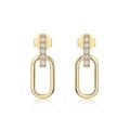 wholesale 925 Silver French Fashion U-Shaped Earrings Gold High-End Sense, Personality Commuting European and American Ins Style Moissanite Stud Earrings-0-1