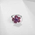 wholesale S925 silver designer gemstone ring adjustable, floral blooming high-end natural amethyst ring-0-1