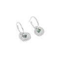 wholesale S925 sterling silver earrings for women with Korean-style ins design, micro-set dual-color stones, lotus leaf texture, and-0-5