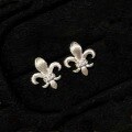 wholesale S925 Sterling Silver Iris Filigree Ear Studs, Sweet and Light Luxury, Advanced Sense, Fashionable, Exquisite, Versatile, Simple Floral Earrings-0-7