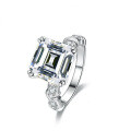 Sterling Silver 5ct Moissanite Ring, Princess Square Cut, Bulk Wholesale-0-4