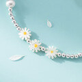 wholesale S925 Silver Fresh and Sweet Ins Style Niche Design Shell Daisy Light Bead Cat Eye Bracelet S7857-0-4