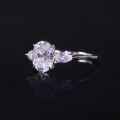 wholesale S925 sterling silver oval 2-carat moissanite solitaire ring with certificate for cross-border sales on Amazon-0-1