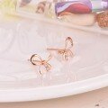 wholesale 18K Rose Gold & 9K Gold New Stylish Cute Sweet Bow Diamond Earrings Women Fashion Moissanite Earrings Ins-0-1