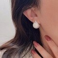 wholesale S925 Sterling Silver Brushed Round Ball Ear Clasp Women's Summer New High-End Heavy Duty French Earrings Exquisite-0-2