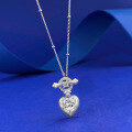 wholesale S925 Sterling Silver Light Luxury Style Heart Pendant Necklace, High-End Exquisite Collarbone Chain, Live Streaming Hit-0-1