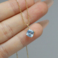 wholesale S925 Sterling Silver Red Elk Square Pendant with Rock Sugar Design, Simple and Versatile for Daily Commute-BX0397-Gold 925 Silver