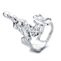 wholesale S925 Sterling Silver IrregularIns Style Exaggerated Lava Open Ring Light Luxury French Ring for Women-0-4