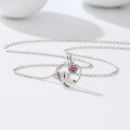 wholesale S925 Sterling Silver Minimalist Design Forest-themed Rose Pendant Women's Heart-shaped Necklace Luxury Collarbone Chain with Engraving-0-3