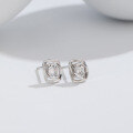 wholesale S925 Sterling Silver Korean Japanese Minimalist Small Fresh Geometric Square Zircon Stud Earrings Cross-Border New Accessories-0-2