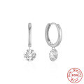wholesale S925 Sterling Silver Single Diamond Ear Cuff, Korean Style Minimalist Earring with a Luxurious and Advanced Feel-0-4