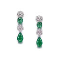 wholesale Gold Plated 925 Silver Emerald Green High Carbon Diamond Bójiā Rose Waterdrop Luxury Jewelry Earrings for Women-0-0