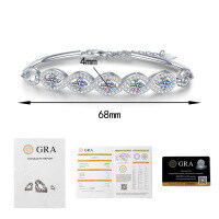 S925 Sterling Silver Moissanite Bracelet, Women's Fashion Starry Wholesale.-30 points * 5-D color moissanite  925 silver