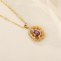 wholesale Original new 925 silver vintage oval zirconia necklace, petite chain for daily wear, collarbone chain-0-2