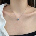 wholesale S925 Sterling Silver Korean Style Light Luxury Necklace with 8A Ice-Cut Zircon Inlay, Elegant and Sophisticated Fashion Collarbone Chain-0-2
