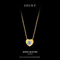S925 Silver Plated 1-Carat Round Moissanite Vintage Style Pendant Necklace-0-4