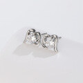 wholesale S925 Sterling Silver Fashion Mushroom Stud Earrings Women's Blue Zircon Heart-shaped Earrings Cross-border New Accessories-0-3
