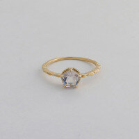 wholesale S925 Sterling Silver Geometric Lavender Amethyst Ring, Petite and Fresh Sweet Style-Lavender Amethyst Ring  Size 6