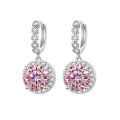 wholesale 925 Sterling Silver Moissanite Round Fashion Earrings for Women, Minimalist Fringe Circle Stud Earrings-0-27