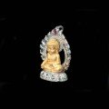 wholesale Gold-plated 925 Silver High Carbon Diamond Dainichi Nyorai, Goat and Monkey Birthstone Buddha, Zodiac Guardian Buddha, Baby Buddha Pendant-0-2