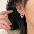 wholesale S925 Sterling Silver Skin-Friendly Geometric Circle Earrings for Women, Minimalist Stud Ear Cuffs, Trendy New Collection-0-1