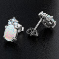 S925 Silver White Opal Earrings, Arched Design, Wholesale, Cross-border Live Sales-0-7