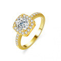14K Gold Plated S925 Silver Ring with 1ct 65mm Moissanite-0-4