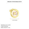 wholesale S925 Sterling Silver Round Vintage Button Earrings with Inlaid White Shell, Luxury Advanced Style, Cross-Border Wholesale-0-14