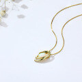 wholesale 925 Silver Japanese Egg-Shaped Oval Synthetic Opal Pendant White Opal Jewelry Necklace-0-1