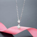 wholesale S925 Silver Korean Dongdaemun New Fashion Minimalist Personality Short Pearl Collarbone Necklace for Women-0-5