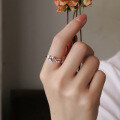 wholesale S925 Sterling Silver Retro Korean Style Minimalist Heart Ring Ins Fashion Trend Minimalist Index Finger Ring for Women-0-3