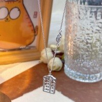 wholesale [Silver] Artisan S999 Hollow Abacus Pendant Necklace, Plain Silver for Good Fortune-Pure Silver Abacus Necklace Pure Silver