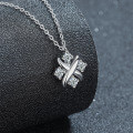 925 Silver Moissanite X Letter Necklace Women's Light Luxury Pendant-0-1