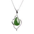 wholesale 925 Silver Antique Ethnic Style Waterdrop Biyu Pendant Necklace for Women with Identification Certificate-0-4