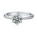 wholesale S925 sterling silver high-quality D-grade moissanite diamond ring, 1-carat wedding ring, single row diamond ring, rings wholesale-0-31