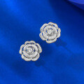 wholesale S925 Silver Camellia Brush Earrings, Mu Jing Jewelry Spring and Summer New Collection, Fashionable and Versatile Style with a High-End Feel-0-2
