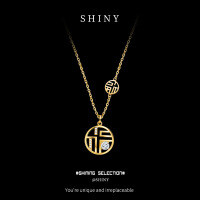 Metal Pendant Necklace for Women, 2025 New Fashion Ins Style Moissanite Collarbone Chain-S925 sterling silver, 22K gold, and 30-point moissanite.
