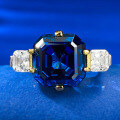 wholesale S925 Silver European and American New Royal Blue Asscher Cut 12*12 Zircon Inlaid Jewelry for Drop Shipping-0-0