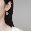 S925 Sterling Silver Moissanite Sunflower Earrings-0-2