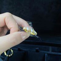 wholesale S925 silver enamel ring with black and white plating AU750 gold color, ins-style minimalist versatile fashion-White-CBJZ459>No.5