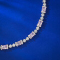wholesale S925 silver new style ice-cut 6*8 pink diamond inlaid with full pave diamonds, luxurious and simple elegant-0-1