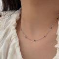 wholesale S925 Sterling Silver Light Luxury Minimalist Zircon Necklace for Women, Korean Summer Small Design Popular Versatile Collarbone Chain-0-4