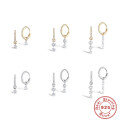 wholesale S925 Sterling Silver Zircon Ear Hoops, Cross-border Hot Sales, Elegant and Versatile Fashion Ear Clasps-0-0