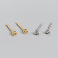 wholesale S925 Sterling Silver Polka Dot Stud Earrings Small Pearl Dot Earrings Simple Ear Piercing Jewelry M04212-0-0
