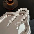 wholesale S925 Sterling Silver Round Bead Brushed Heavy Work Necklace for Women, New Trendy Versatile Niche High-End Bracelet-0-3