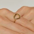 wholesale Metal material, cross-border hot seller hollow heart ring for women, distressed vintage Valentine's Day ring, simple and versatile, factory direct sourcing-0-1