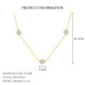 wholesale S925 Sterling Silver Flower Necklace With Zirconia Petals, A Unique And Elegant Pendant For Women-0-3