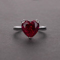 wholesale S925 Silver 4 Carat Heart 10*10 High Carbon Diamond Ring for Women, Cross-Border Best-Seller, Live Streaming One-Click Dropshipping-0-6