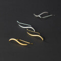 wholesale S925 silver ear hooks, frosted lines,, wave earrings, calligraphy curve earrings, ear accessories G2652-0-1